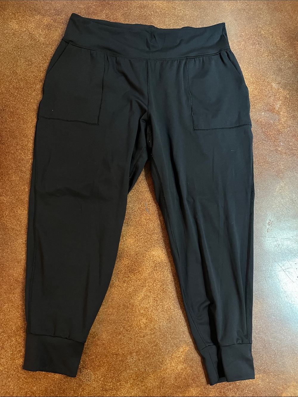 GAP Wimen’s Black Jogger Sweatpants with Front Patch Pockets Sz XL